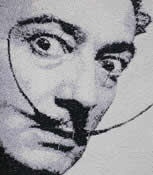 embroidered portreit of Dali